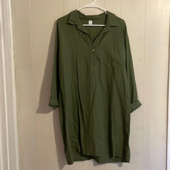 Old Navy | Dresses | Old Navy Green Shirt Dress Large Nwot | Poshmark